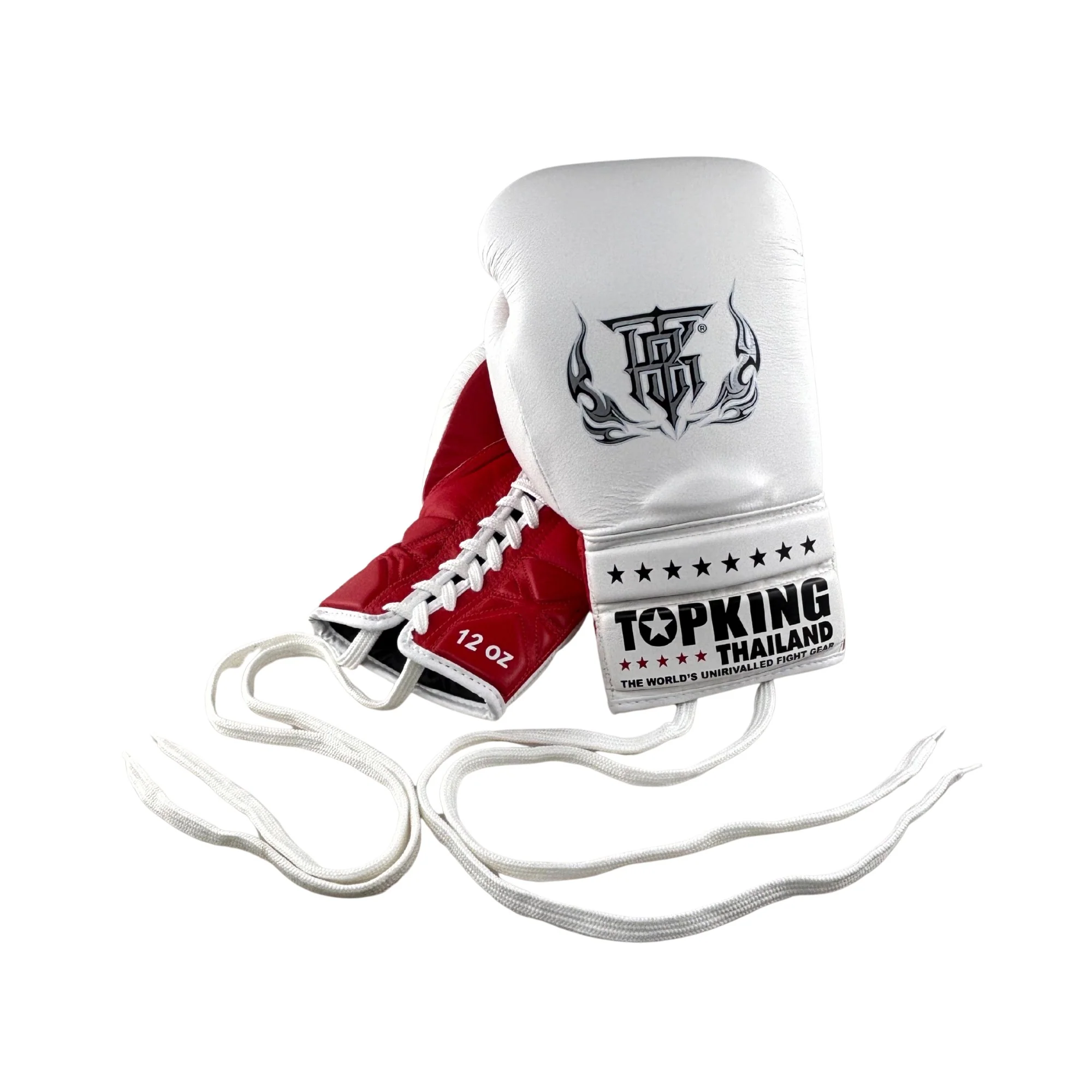 Top King Pro Competition Lace up White-Red Gloves - Image 2