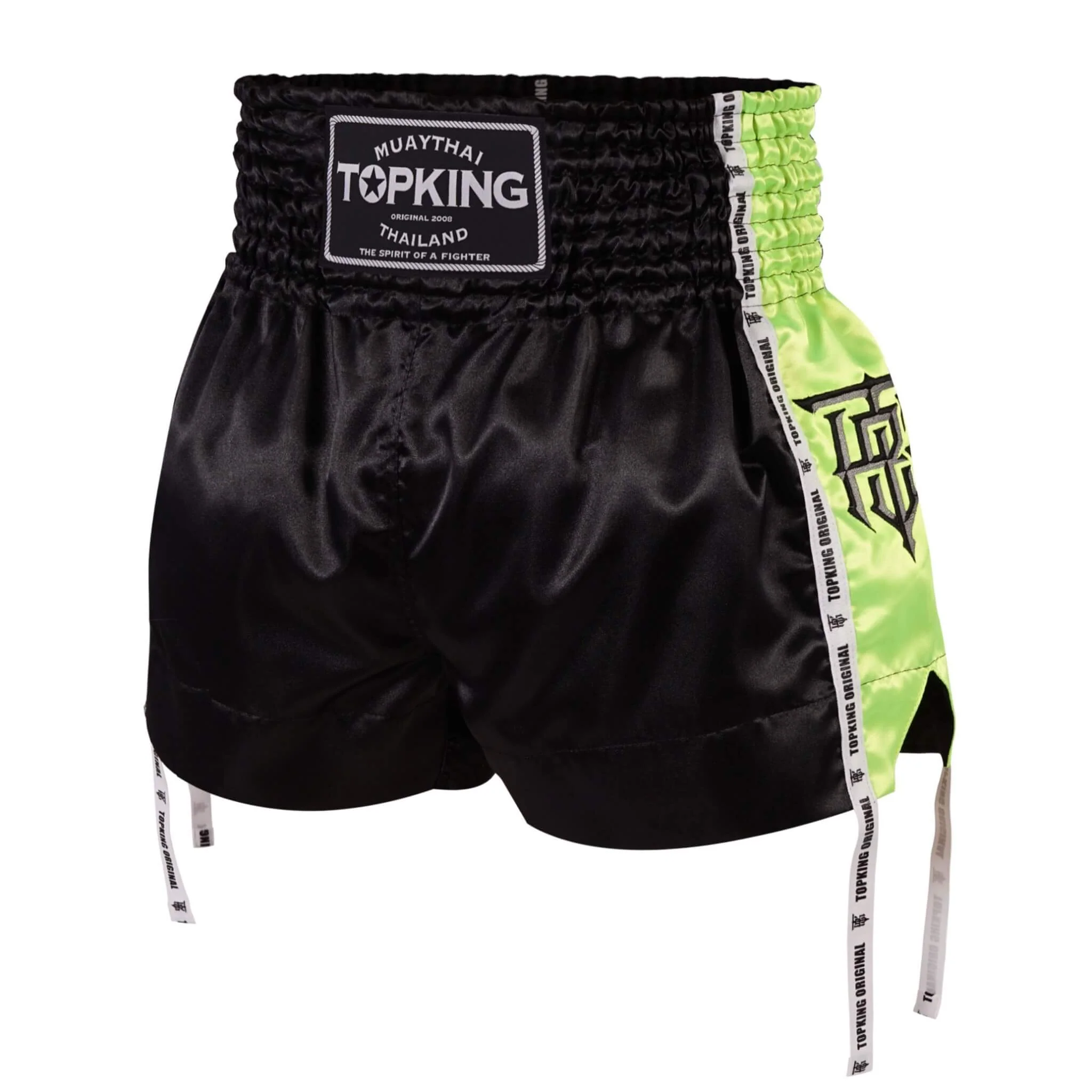 Top King Muay Thai Shorts | Black & Green