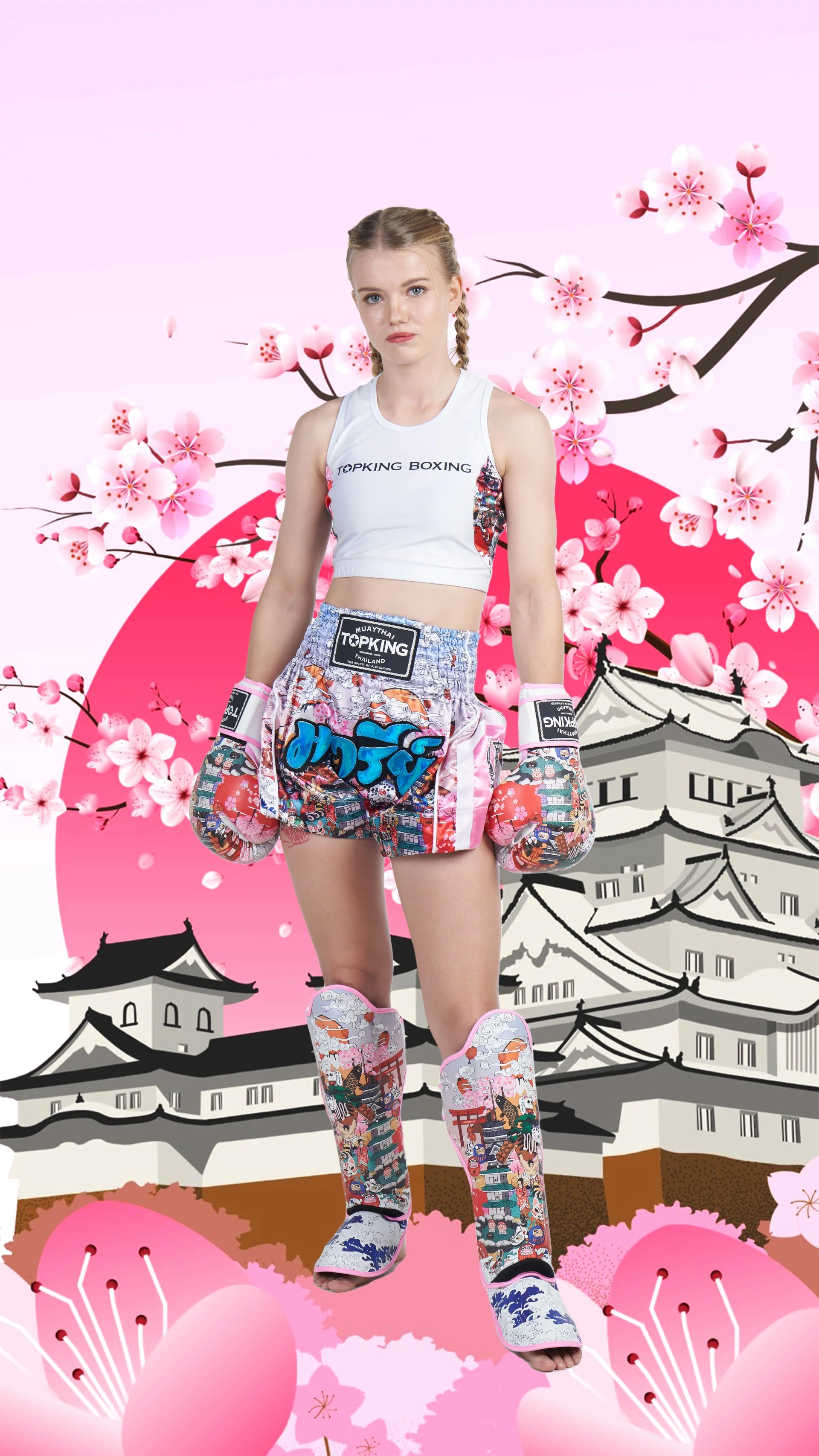 Top King Japanese Culture Pink Shin Guards - Image 3